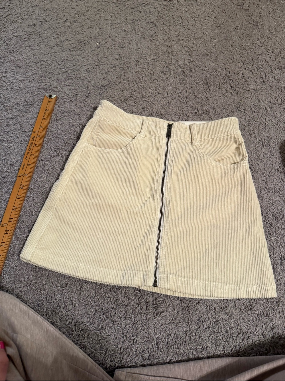 Off-white corduroy skirt